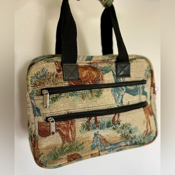 Vintage Tapestry Horse Print Bag - Picture 1 of 11